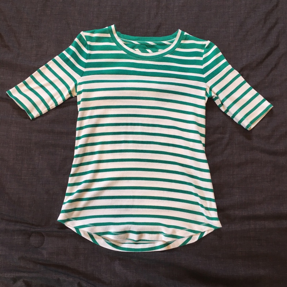 Banana Republic Horisontal Stripe Blouse 93% Cotton Size S